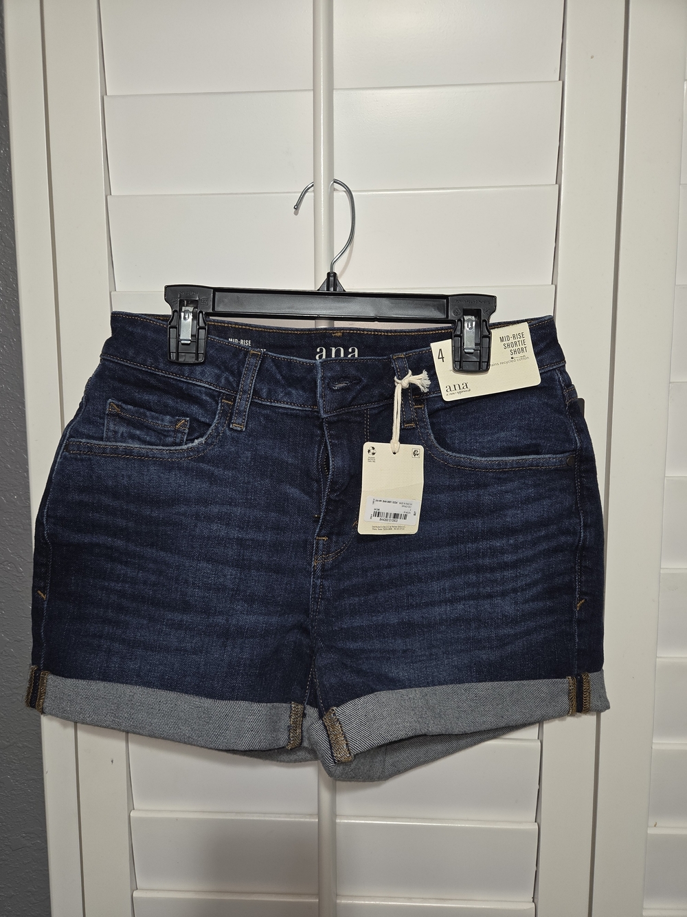 a.n.a Dark Blue Denim Rolled Hem Women's Shorts
